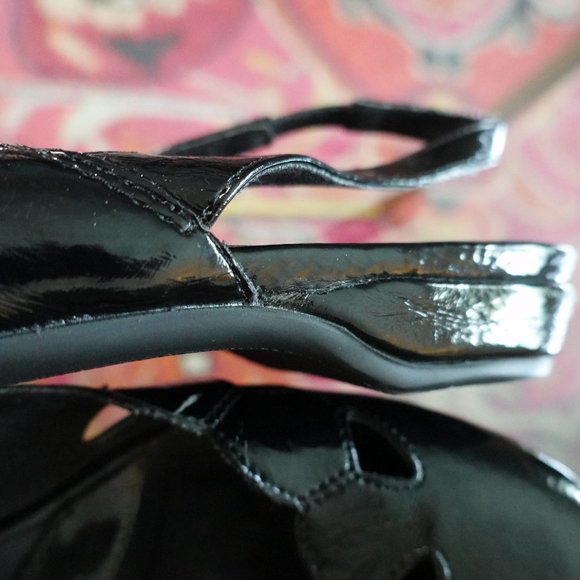 Perlina Black Patent Slingback Flats Size 8.5M (New/Never Worn) - Picture 8 of 16